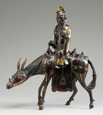 Lot 1139 - Chinese Gilt Splashed Bronze Sculpture of a...