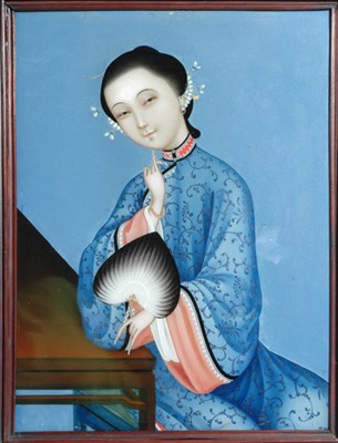 Lot 1097 - Chinese Reverse Painting on Glass Late 19th...