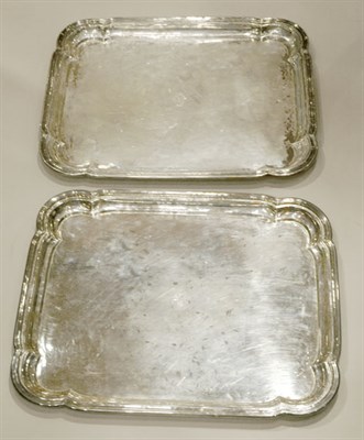 Lot 442 - Pair of Chinese Silver Rectangular Serving...