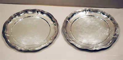 Lot 444 - Pair of Chinese Silver Circular Serving Trays...