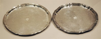 Lot 443 - Two Chinese Silver Circular Serving Trays...