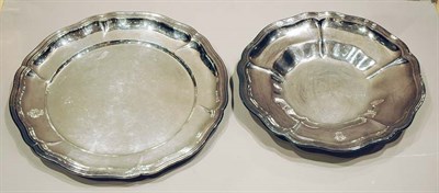 Lot 446 - Chinese Silver Circular Serving Tray; Together...