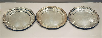 Lot 450 - Set of Three Chinese Silver Circular Serving...