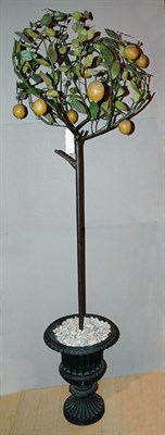 Lot 1094 - Tole Painted Lemon Tree Height 6 feet 6 inches.