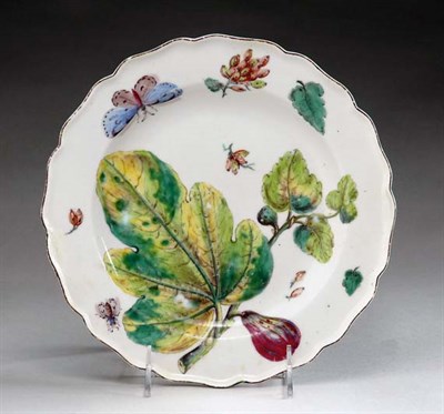 Lot 2365 - Chelsea Porcelain Botanical Plate Red anchor...