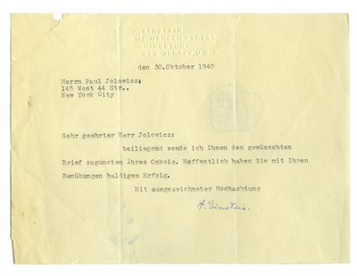 Lot 3007 - EINSTEIN, ALBERT Typed letter signed("A....