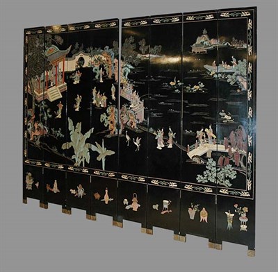 Lot 177 - Chinese Coromandel Eight-Panel Screen Height 8...