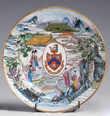 Lot 2253 - Chinese Famille Rose Armorial Plate Jiajing,...