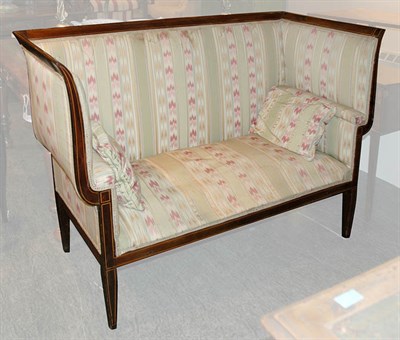 Lot 1133 - Edwardian Inlaid Mahogany Settee Length 50 1/2...