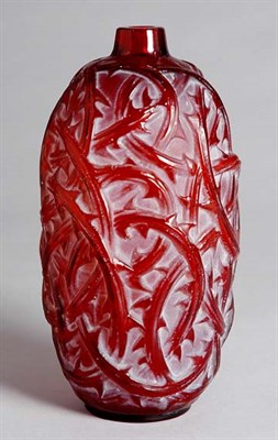 Lot 2187 - Lalique Mold Blown Glass Ronces Vase Marcilhac...