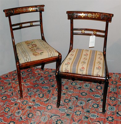 Lot 2565 - Set of Six William IV Brass Inlaid Rosewood...