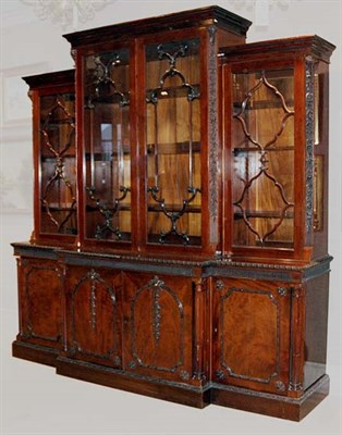 Lot 617 - Georgian Style Mahogany Breakfront Height 8...