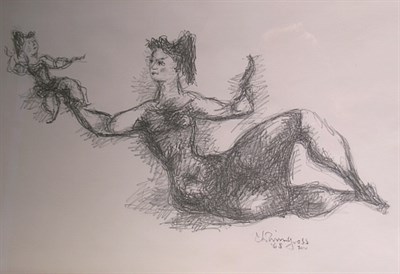 Lot 19 - Chaim Gross American, 1904-1991 MOTHER AND...
