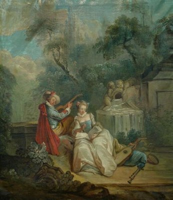 Lot 2112 - Circle of Hubert Robert A Pastoral Duet Oil on...