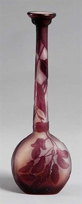 Lot 2171 - Galle Acid Etched Cameo Glass Cabinet Vase Of...