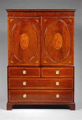Lot 2399 - George III Inlaid Satinwood Banded Mahogany...