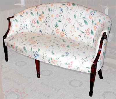 Lot 528 - George III Style Upholstered Mahogany Settee...