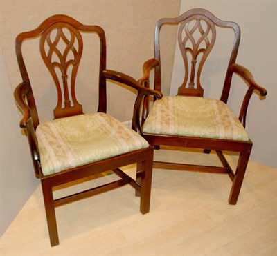 Lot 510 - Pair of Georgian Style Mahogany Armchairs