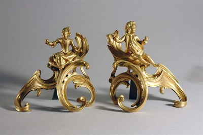 Lot 2428 - Pair of Louis XV Style Gilt-Metal Figural...