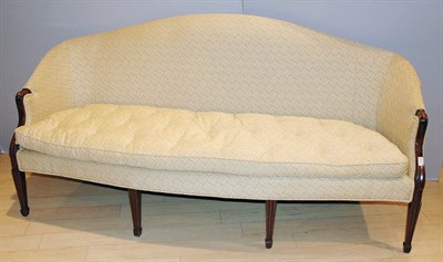 Lot 646 - Georgian Style Upholstered Mahogany Camel Back...