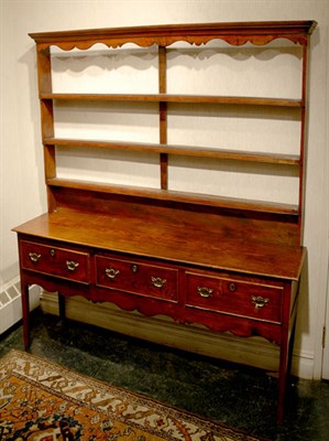 Lot 2159 - Provincial George III Oak Welsh Dresser The...