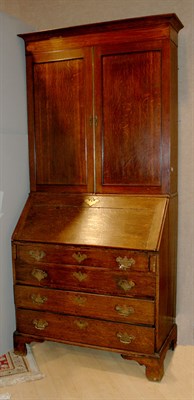 Lot 506 - Provincial George III Oak Secretary Bookcase...