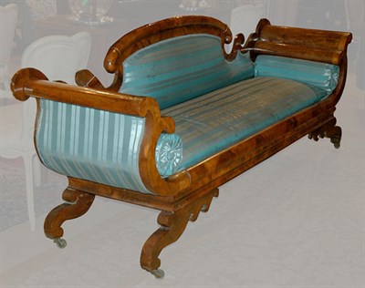 Lot 4225 - Classical Upholstered Mahogany Sofa Length 7...