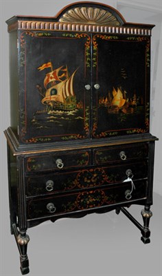 Lot 4153 - Georgian Style Black Painted Diminutive...
