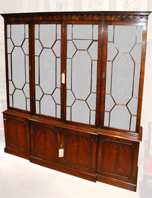 Lot 490 - Georgian Style Mahogany Breakfront Height 7...
