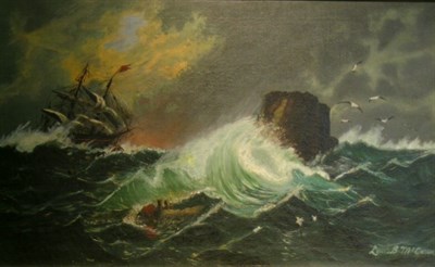 Lot 27 - Louis B. McCann 20th Century SHIP IN A STORMY...