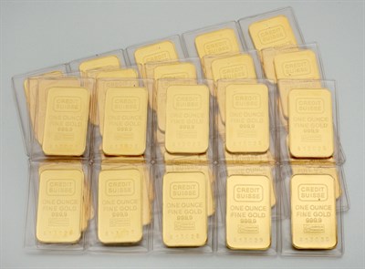 Lot 35A - Thirty 1 Ounce Credit Suisse Gold Bars