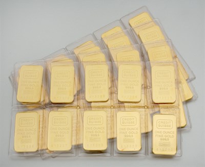 Lot 46 - Forty 1 Ounce Credit Suisse Gold Bars