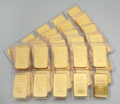 Lot 46A - Fifty 1 Ounce Credit Suisse Gold Bars