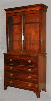 Lot 2451 - Late George III Mahogany Secretary Bookcase...