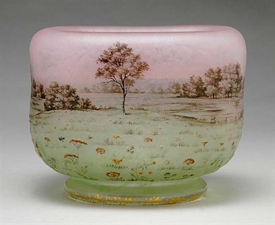 Lot 2409 - Daum Nancy Acid Etched and Enameled Glass...