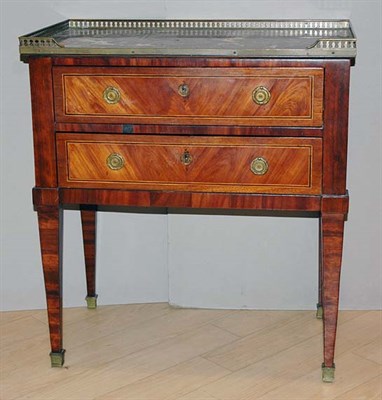 Lot 3331 - Louis XVI Style Marble Top Brass Mounted...