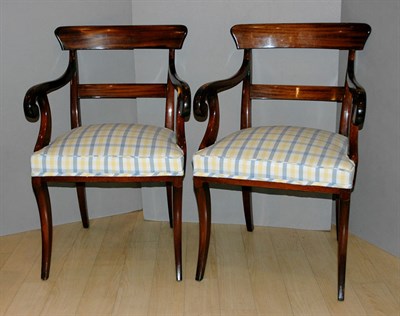 Lot 3520 - Pair of Regency Style Mahogany Armchairs