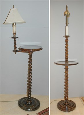 Lot 3544 - Two Georgian Style Barley Twist Mahogany Floor...