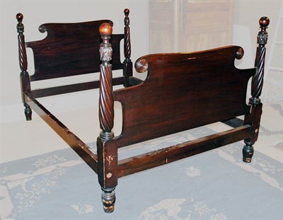 Lot 3253 - Federal Style Mahogany Four Poster Bed Height...