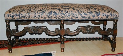 Lot 3256 - Rococo Style Upholstered Walnut Bench Height...