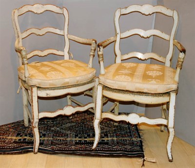 Lot 3423 - Set of Eight Provincial Louis XV Style Painted...