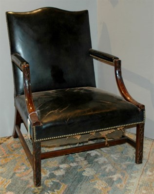 Lot 2473 - George III Mahogany Library Chair 18th Century...