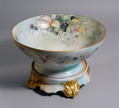 Lot 2394 - T.&V. Limoges Porcelain Punch Bowl and Stand...