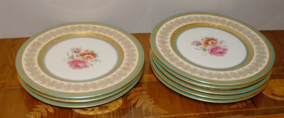 Lot 3611 - Set of Eight American Floral Painted Porcelain...