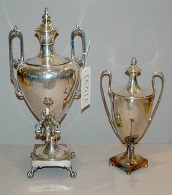 Lot 3384A - Two Neoclassical Style Silver Plated Hot Water...