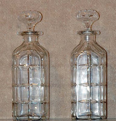 Lot 3247 - Pair of Cut Glass Spirit Decanters Height 11...
