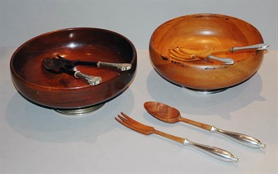 Lot 3384 - Two Sterling Silver Mounted Wood Three-Piece...