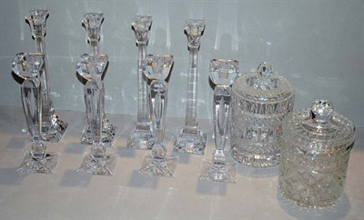 Lot 3401 - Set of Four Villeroy & Boch Glass Candlesticks...