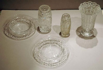 Lot 3403 - Eighteen English Etched Glass Soup Plates;...