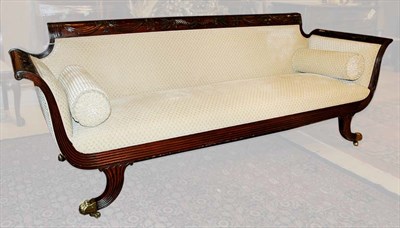 Lot 439 - Federal Style Upholstered Mahogany Sofa Length...